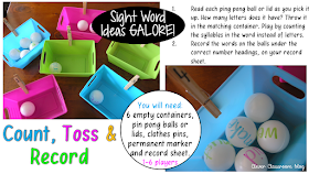 5 Sight Word Activities that are FUN: Count Toss and Record