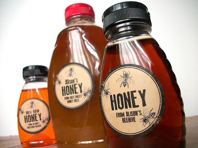 Custom Kraft Rubber Stamp honey bottle labels
