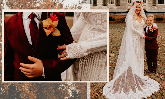 blonde bride with ring bearer