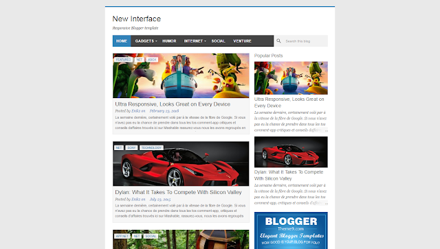 New Interface Blogger Template Responsive Free Download
