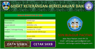 Aplikasi Cetak Surat Keterangan Kelakuan Baik untuk Siswa di Sekolah xls