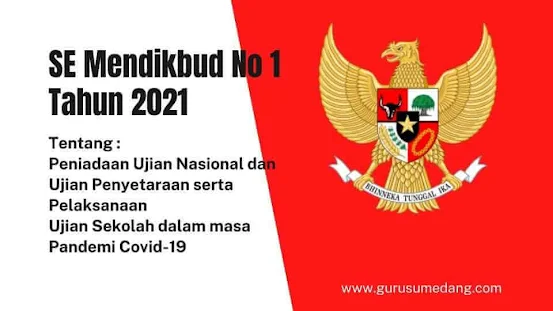SE Mendikbud No 1 tahun 2021 adalah surat edaran mendikbud  tentang peniadaan Ujian Nasional dan Ujian Kesetaraan serta pelaksanaan Ujian Sekolah (US) dalam masa darurat penyebaran Corona Virus Disease (Covid-19), yang disampaikan ke para Gubernur, Bupati dan walikota diseluruh Indonesia.