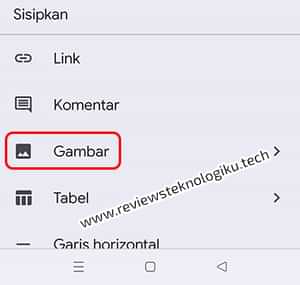 menyisipkan file gambar di word hp