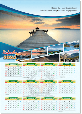 Download Desain Kalender 2024 1 Lembar Untuk 1 Tahun