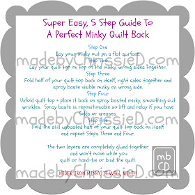 5 Step Guide To A Perfect Minky Quilt Back [Tutorial] by www.madebyChrissieD.com