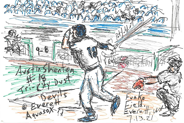 Drawing of Austin Shenton, Everett Aquasox