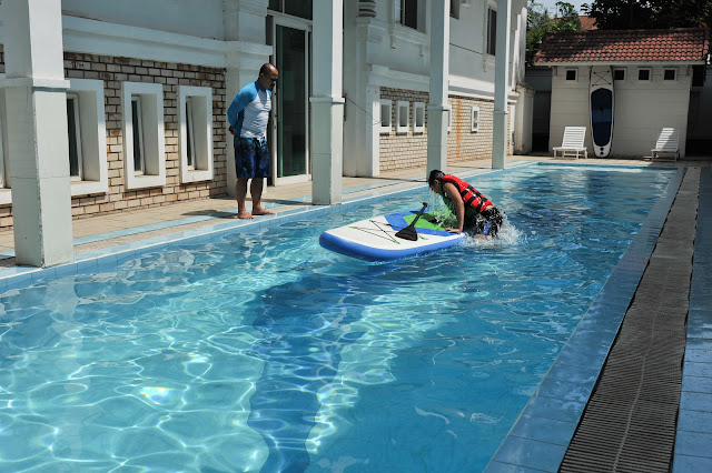 SUP training in swimming pool 2021