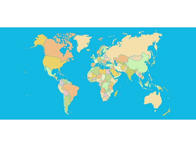 world map without countries