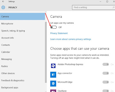 Camera Privacy in Windows 10