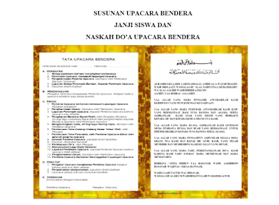 Download Susunan Upacara Bendera, Janji Siswa Dan Contoh Naskah Do'a 