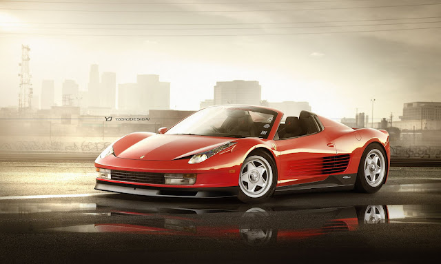 2016 Ferrari 458 Spider Retro Testarossa Rendering