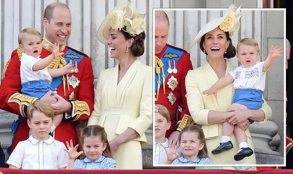 Princes William, George, Louis, Princess Charlotte & Duchess Kate Attend trouping of the Colour