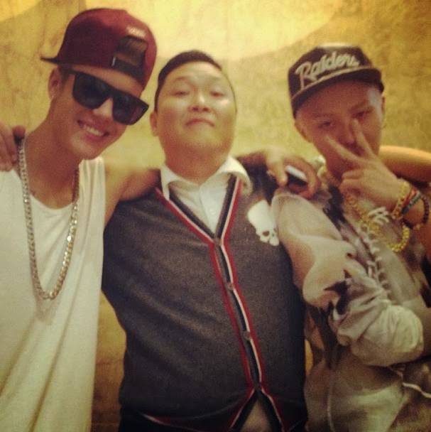 Scooter Braun shares Instagram pictures with Justin Bieber, G-Dragon, and Psy in Korea