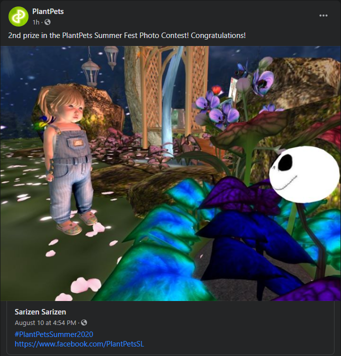 PlantPets Facebook Contest, 2nd Place