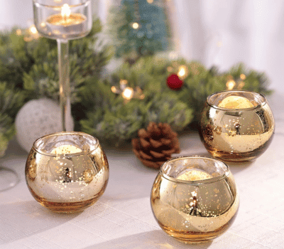 Round Gold Votive Candle Holders