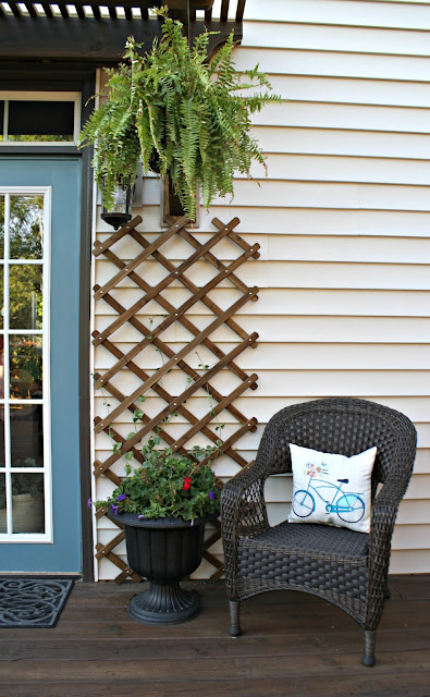 Trellis over exterior door