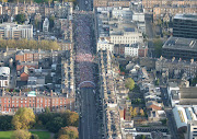 There was an article in Saturday's Irish Times about the Dublin City . (aerial shot dublin marathon start )