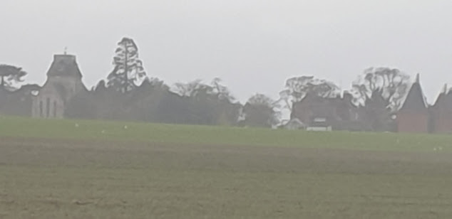 A misty view of Chislet Village in the rain.