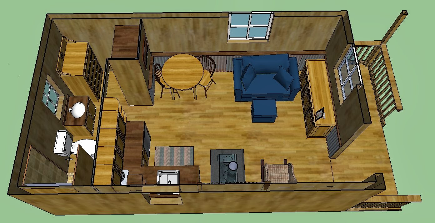 Sweatsville: 12' x 24' Lofted Barn Cabin in SketchUp