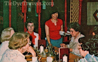 Soup is served to patrons of the restaurant at the El Dorado Inn, 1965. Postcard photo by Johnnie M. Gray.