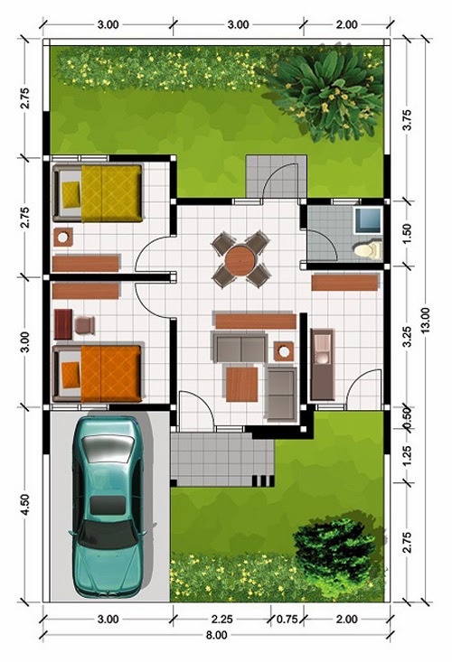  Denah  Rumah  Minimalis  Impian type  45  Desain Interior