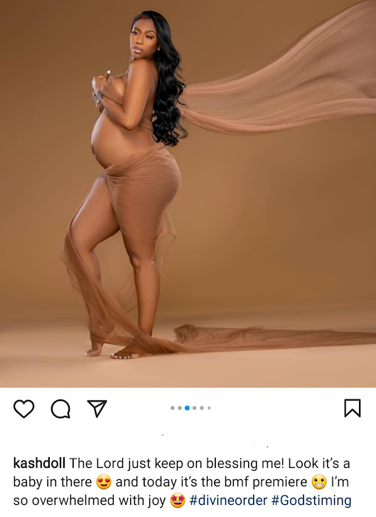 Rapper, Kash Doll shares maternity shoot as she reveals she's expecting a baby