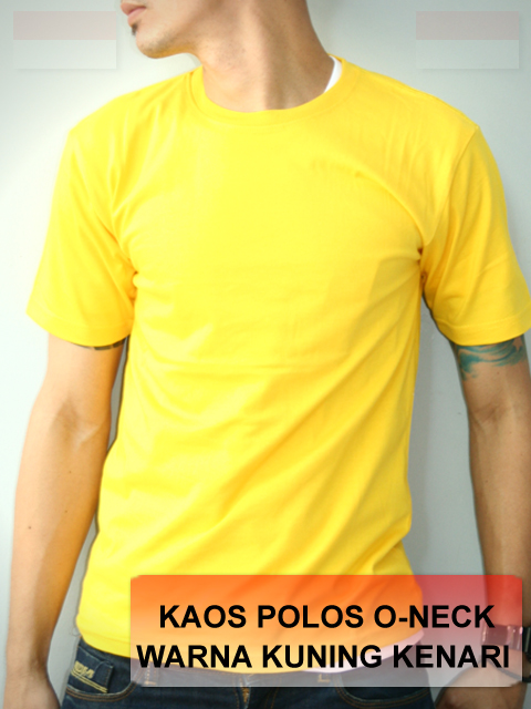  Kaos  O Neck Warna  Kuning  Kenari Grosir Kaos  Polos Lagran 