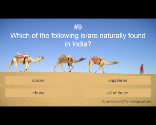 Which of the following is/are naturally found in India? Answer choices include: spices, sapphires, ebony, all of these