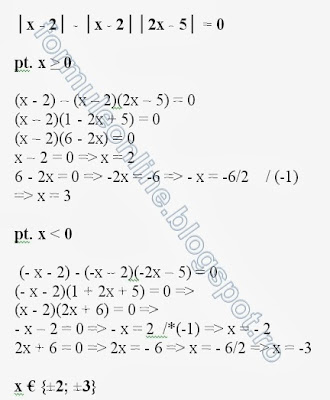 |x - 2| - |x - 2| * |2x - 5| = 0 Rezolvare: