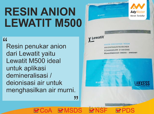 Resin Lewatit Monoplus M500 - Ady Water Distributor Resin Demin