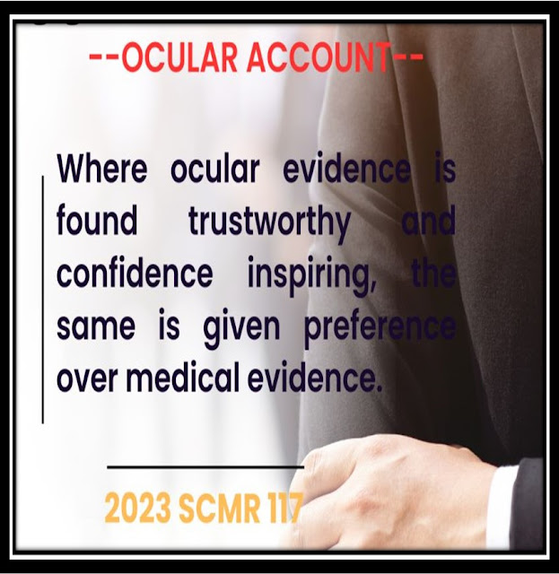 Ocular Account Given Preference Over Medical Evidence