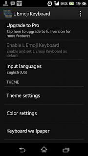 menu settings keyboard L Emoji Android