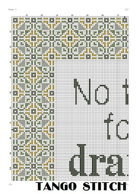 No time for drama sassy subversive cross stitch pattern - Tango Stitch