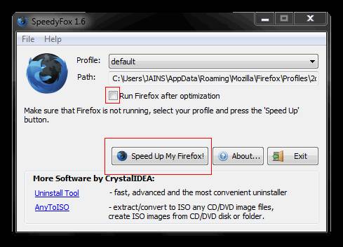 SpeedyFox: Firefox Speed Booster