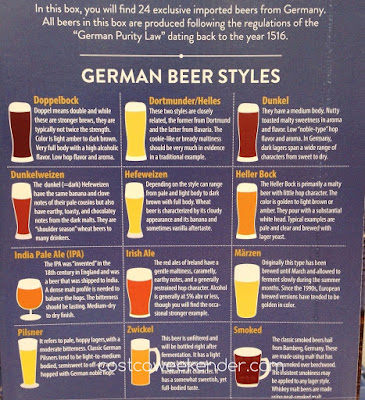 Types of German beer featured in Costco's Beer Advent Calendar