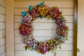styling the seasons, november, styling the seasons november, wreath, hydrangea wreath, hydrangea, dried hydrangea wreath