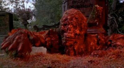 A zombie rising from the grave in Romero's Creepshow