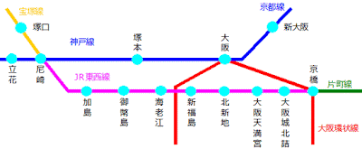 大阪・北新地近郊路線図