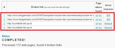  kesehatan sebuah blog merupakan hal yang sangat penting Update Info Baru : Cara Mengecek Broken Link atau 404 Not Found pada Blog