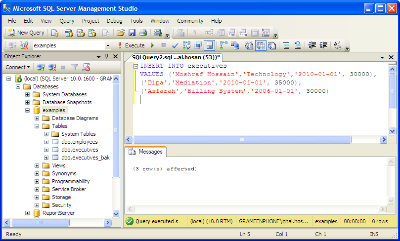 Examples Batch Insert Mssql Database Server Tutorial