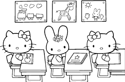 Hello Kitty na Padaria - Desenhos para Colorir