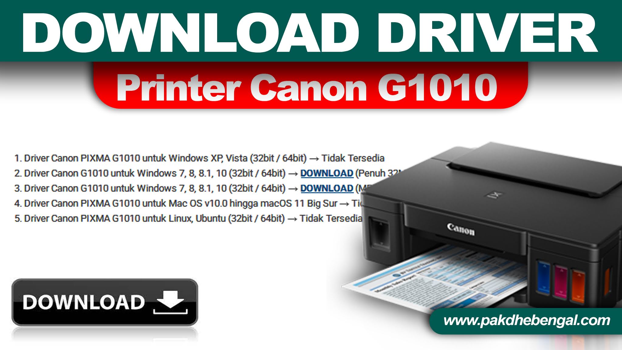Free Download Driver Printer Canon G1010 Supported Operating Systems Are Windows 7 To Windows 10 Pakdhe Bengals