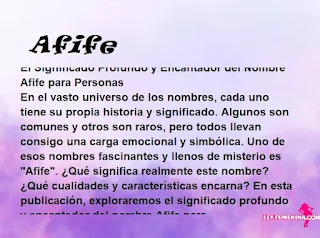 significado del nombre Afife