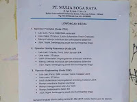 Lowongan kerja PT. Mulia Boga Raya April 2017