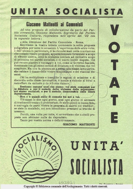 Unità Socialista - Giacomo Matteotti ai Comunisti