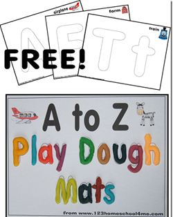 Free Alphabet Play Dough mats #preschool #alphabet #playdough
