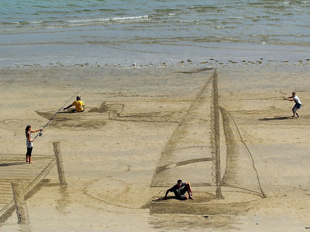 3d painting with sand