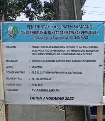 CV. Abanda Sarana dengan nilai kontrak Rp. 513.080.006