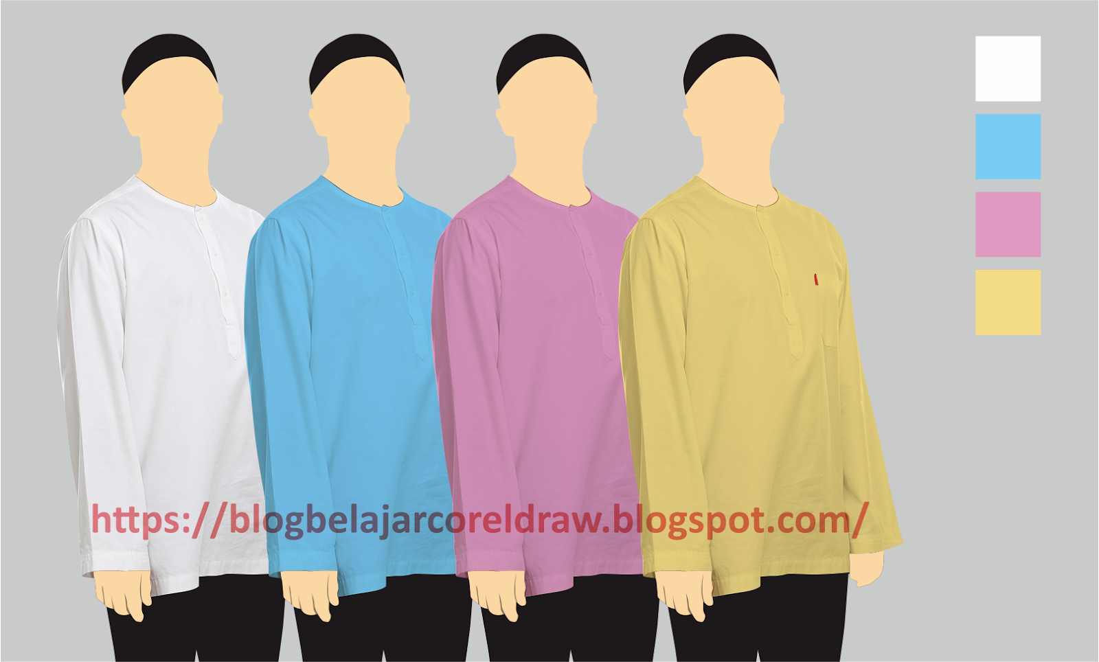 Cara Yg Mudah Download Mockup Baju Koko Lengan Panjang Format Cdr