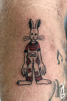 Tattoo Yonni-Gagarine : Psycho Bunny Rabbit Black Red Tattoo